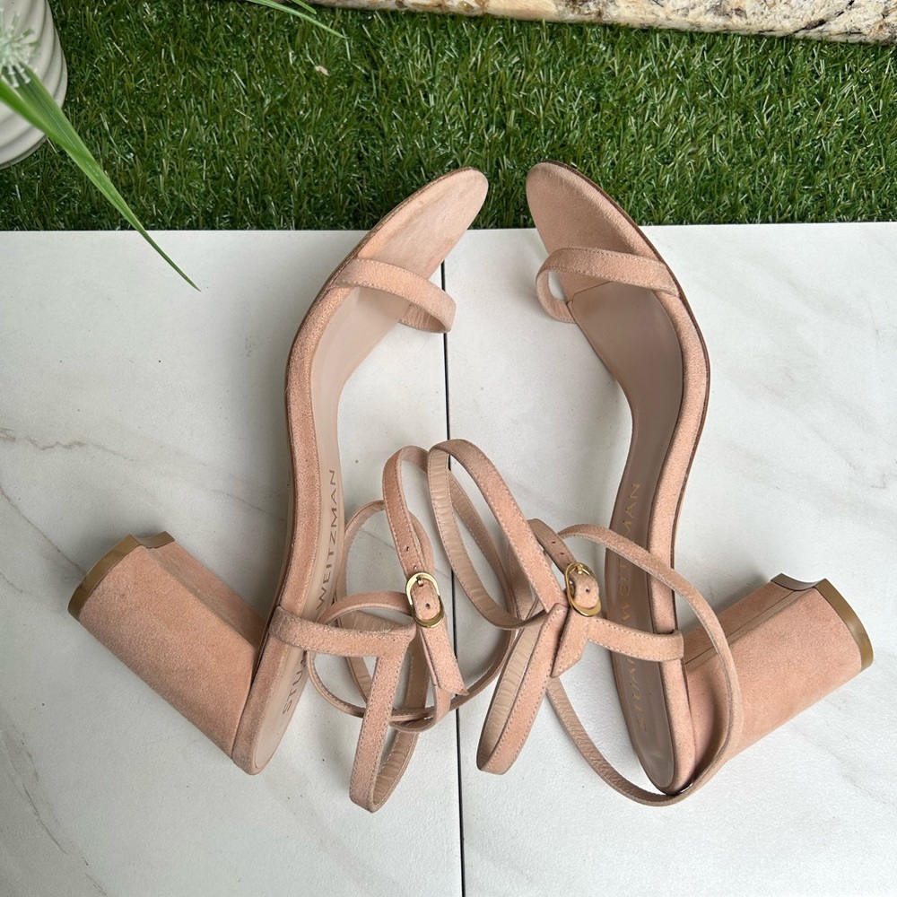 Stuart Weitzman Merinda Block Sandals Color Poudr… - image 8